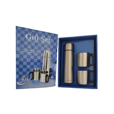 China Sustainable stainless steel water flask and cup set for sale