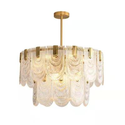 China Modern Nordic Hotel Wedding Decorate Living Room Gold Ceiling Large Home Modern Luxury Glass Led Chandelier Pendant Light for sale