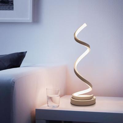 China China Supplier Best Price Style Nordic Modern White Gold Light Source 24w Bed Table Side Led Table Lamp for sale