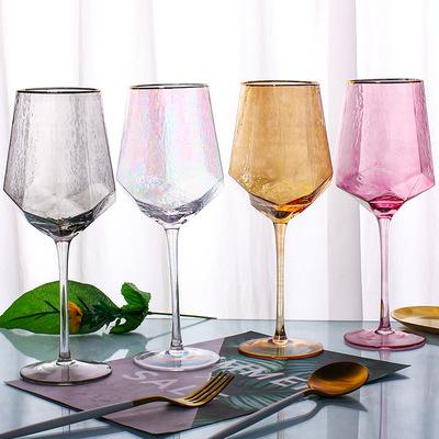 China Wholesale custom creative clear gray gray clear pink factory glass goblet ambrine stemless wine glasses for sale