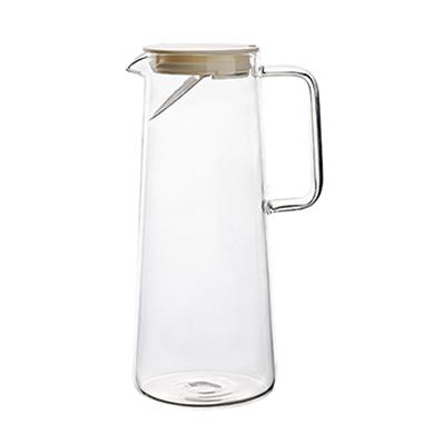 China Sustainable Hot Selling Large Capacity 1600ml Creative Glass Pitcher With Lid for sale