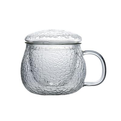 China Japanese Stocked Hammered Crystal Clear Bubble Glass Tea Coffee Mug for sale