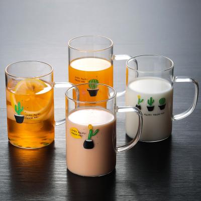 China Viable Handmade Handle Single Wall Juice Glass Cup Clear For Daily Life for sale