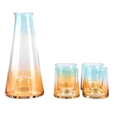 China Light Luxury Cold Fresh White Boiling Water Pitcher Household Water Bottle Stocked Glass Set For Living Room for sale