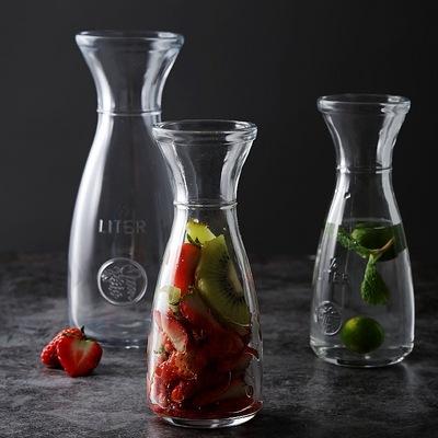 China New Product Cold Water Milk Glass Bottle Wine Dispenser Clear Juice Glass Stocked Bottle For Party for sale