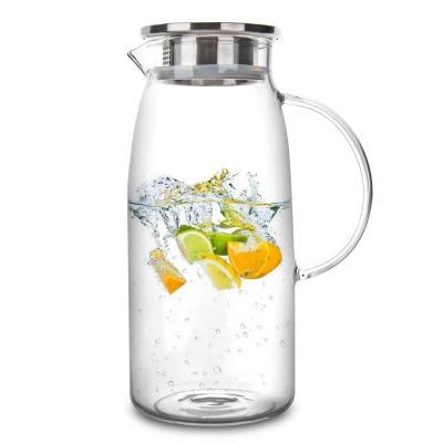 China Jug 1300/1500/2000Ml Jug Hot/Cold Water Jug Juice Container Kettle Viable Hot Transparent Glass for sale