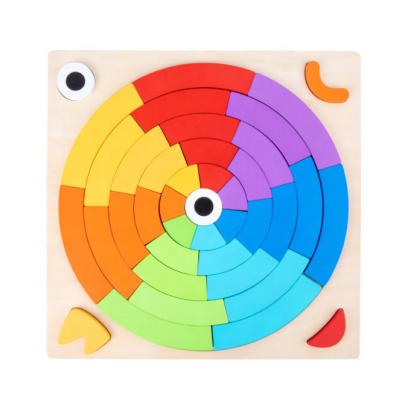 China Creative Educational Toy 3D Wooden Rainbow Constituent Blocks Early Educational Toys Wooden Puzzles Toys for sale