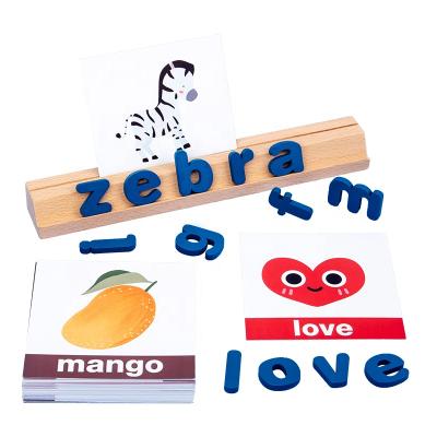 China Toy Beech Wood Spelling Words Educational Game Learning Wooden Toys Kids Montessori Early Education Toy For Children Scrable for sale