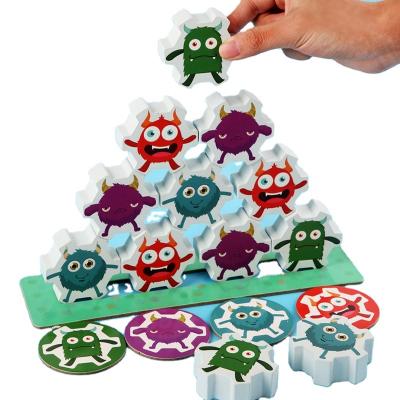 China Toy Kids Wooden Creative Monster Educational Stacking Building Blocks Puzzle Early Education Learning Toys Parent-child Games Gift For Children for sale