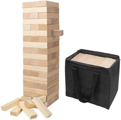 China Simple Game Tumble Giant Tower Blocks Wooden Stacking Game Toy For Kids Adults Family Toy for sale