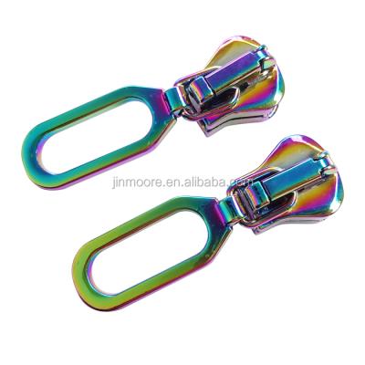 China Viable Bag Accessories Engraved Logo Metal Zipper Puller Slider For Bags for sale