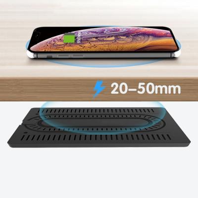 China Mobile Phone Invisible Under Table Charger Bottom Wireless Fast Charging 10W Wireless Charger For Phones for sale