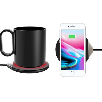 China Mobile Phone 55 Degree Temperature Control Coffee Mug With Wireless Charger for sale