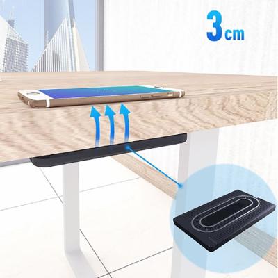 China 2021 Invisible Top Waterproof Dustproof Bottom Desk Table Tablet OEM Qi Space Wireless Charger for sale