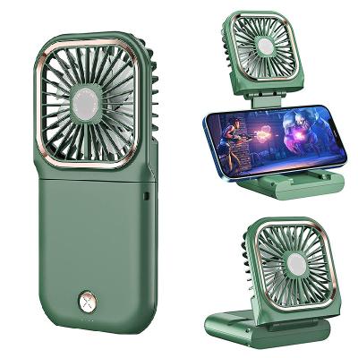 China Outdoor Portable Hands Free Folding Mini Cooler Fan With 3000mAh Rechargeable Hanging Power Bank Usb Fan Speed ​​3 For Phone for sale