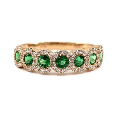 China China Manufacturer Casual/Sports Thanksgiving Day Quick Deliver Real Diamond Jewelries Oval Green Emerald Stone Ring Band For Gift PT950 for sale