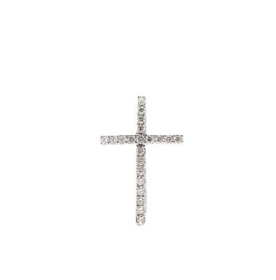 China Fine White Gold Catholic Diamond Cross Pendant For Lady Natural Jewelry 18k Hot Selling Classic Wholesale Gift CLASSIC for sale