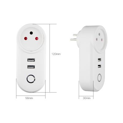 China Shuwei Tuya Wifi Outlet 16a Remote Control Smart Socket Residential / Multipurpose Smart Socket Timer for sale