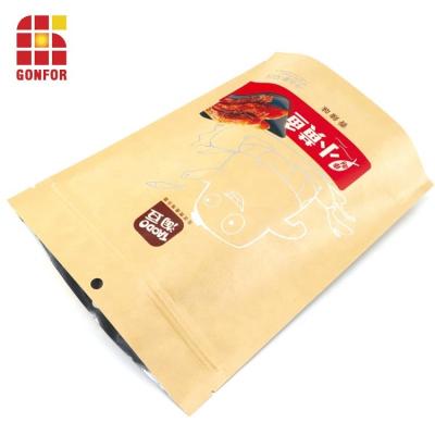 China Resealable Stand Up Pouches Kraft Paper Color Printing Resealable Stand Up Doypack Air Zipper Ziplock Brown Paper Pouch Food Bag Tight Packaging for sale