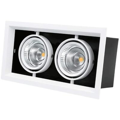 China Light On All The Time Led Grill Lamp Downlight Wall Washer Non Decorative Embedded Indoor Ceiling Lamp Double Spotlight for sale