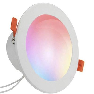 China Smart Round WiFi Bluetooth LED RGB Downlight Smart Round Adjustable Color Dimming RGB Light Included Downlight for sale