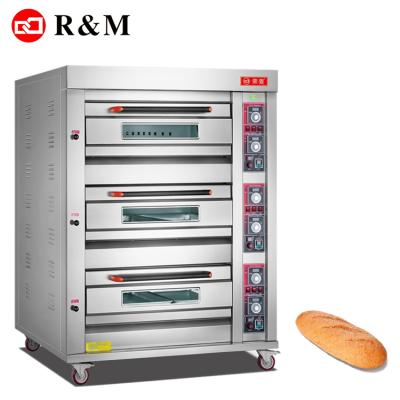 China 3 Deck Synchronized Bakery Equipment Bread Baking Gas Oven Equipment Bread Baking Commercial Baking Oven for sale