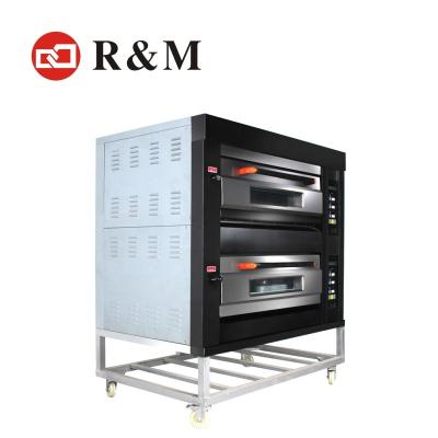 China High Quality Commercial Deck Oven Stainless Steel 2 Deck 4 Trays Bakery Gas Oven Gas Pizza Oven for sale