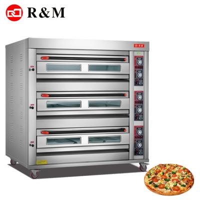 China Dubai Philippines Large Bread Deck Oven 3 Decks 12 Tray Synchronized Bread Oven Electric Bakery Oven for sale