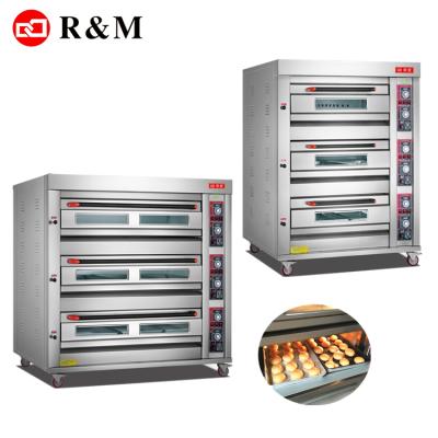 China Industrial 3 deck synchronized bakery baking oven price,bread pizza bakery baking oven price in Pakistan for sale