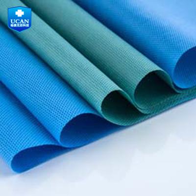 China Blue White Waterproof Nonwoven Fabric 25gsm 100% PP Spunbond Nonwoven Fabric For Medical for sale