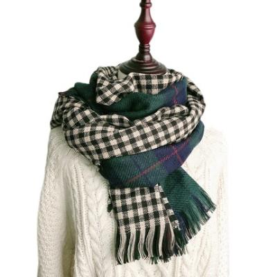 China Hot Selling Simple Winter Face Plaid Women's Fashion Winter Double and Houndstooth Designer Scarves for sale