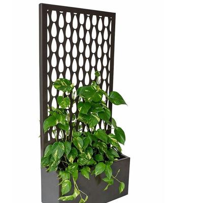 China Modern Laser Cut Corten Steel Privacy Metal Planter Box With Screen Garden Screen Planter Box for sale