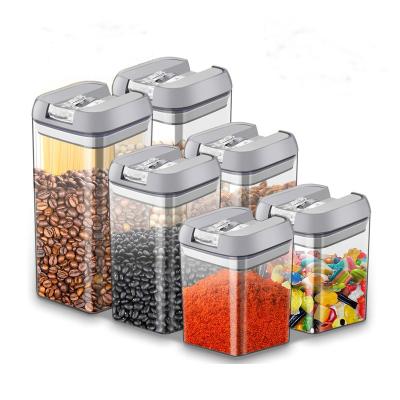 China 6 PCS Freshness Preservation Plastic Containers BPA Free Kitchen Pantry Clear Organization Airtight Food Storage Containers With Lids for sale