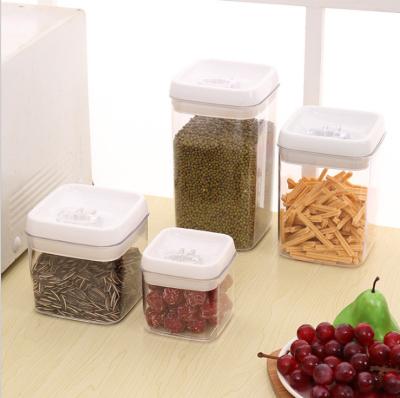 China Freshness Preservation Popular Design 4 PCS Food Grade BPA Free Transparent Moisture Proof Clear Kitchen Food Storage Container for sale