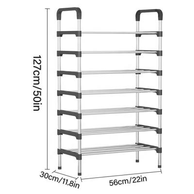 China Home Living Room Furniture Shoe Racks 7 Layers Shoe Storage Rack Hallway Organizer Modern Shelf Assemble Shoes Holder for sale