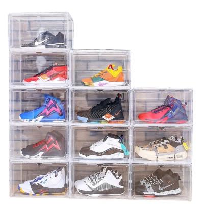 China Dustproof Clear Stackable Shoe Shoe Organizer Shoe Box Viable Divider Drawer Dustproof Storage Container for sale