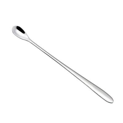 China Long-lasting lengthened coffee stirring spoon personality lengthened stainless steel teaspoon can be customized LOGO for sale