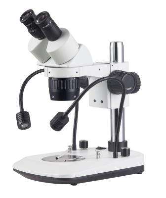 China Double Gooseneck Lights Track Stand Zoom Stereo Microscope 200x255x22mm for sale