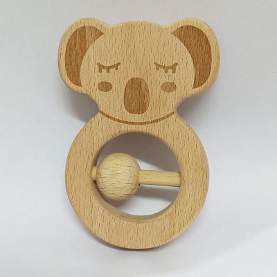 China Wooden Koala Teether Baby Teething Toy Chewable Animal Teether Customized Wooden Toy for sale