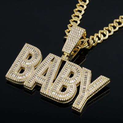 China Hiphop Hip hop style custom jewelry hand set gold diamond iced monogram pendant for sale