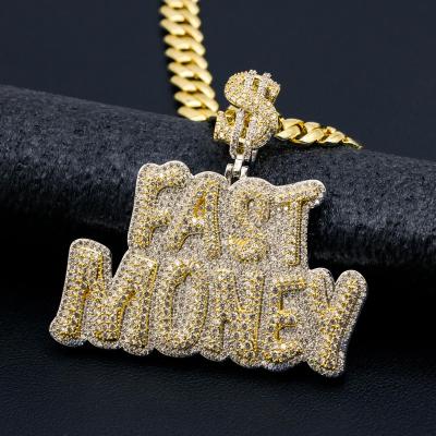 China Hiphop Hip hop style new letter name pendant gold and silver pendant necklace personalized pendant for sale