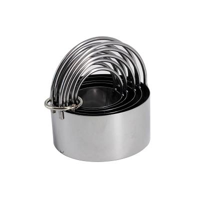 China Round Shaped Stainless Steel Cake Ring Mousse Ring Stainless Steel Mold Sustainable Baking Tool for sale