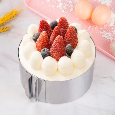 China Durable Top Grade 430 Stainless Steel Round Shaped Adjustable Circular Mousse Ring Cake Baking Mold for sale