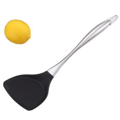 China Stainless Steel Viable Food Spatula High Quality Silicone Cookware Spatula for sale