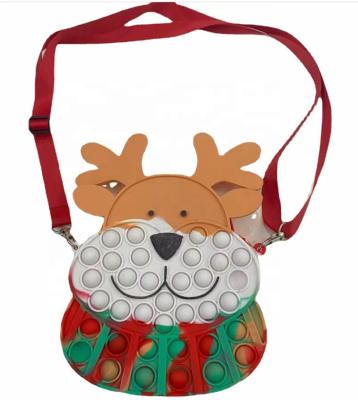 China Cross 2021 - Body Bag Kids Xmas Gift Soft Silicone Coin Bag Christmas Pop Shoulder Bag Cute Busy Person Toys Purse for sale