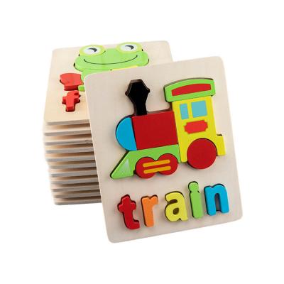 China 3d Children Educational Cartoon Toy Wooden Puzzles For Kids Animal Traffic Early Learner Educational Toy For Kids Gifts for sale