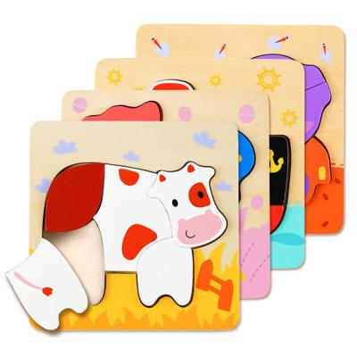 China Hot Selling Cartoon Toy 2021 New Designs 3d Puzzles Wooden Game Toys Kids Wooden Puzzle Educational Toys for sale