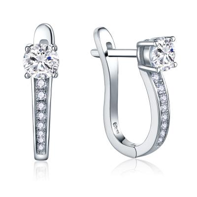 China CLASSIC Unique Trendy Color Around Shiny Cut Zircon Earrings Party Gifts Rhodium Plated Sterling Silver 925 Stud Earrings For Women for sale