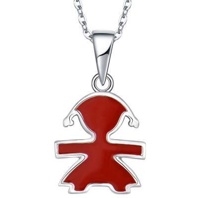 China OEM CLASSIC Fashionable Classic Tasty Kids Rhodium Plated Custom Jewelry 925 Sterling Silver Cute Red Luxury Enamel Pendants for sale