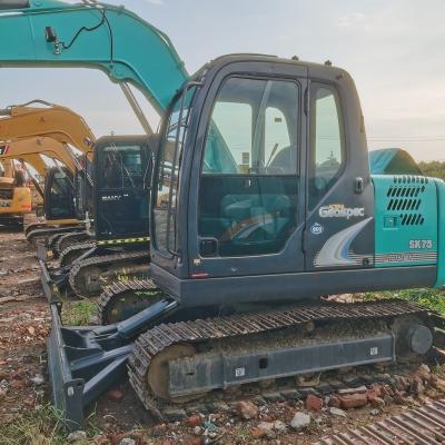 China Various construction and excavation applications used track digger, used excavator Kobelco SK75-8 for sale, origin Japan ready to work with excellent running condition for sale